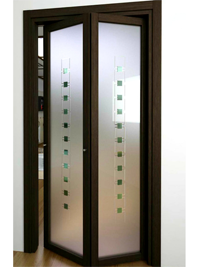 Складные двери гармошка с матовым стеклом Балашиха