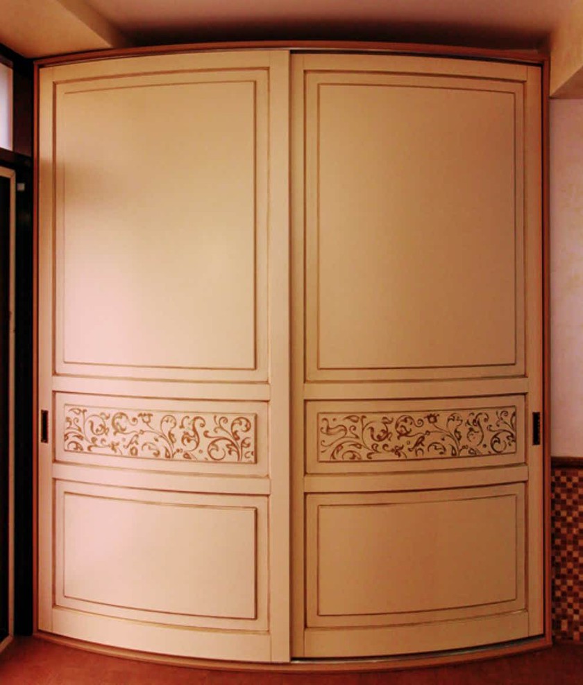 Радиусный шкаф купе с фрезеровкой, эмаль Балашиха