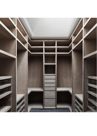 П-образная гардеробная комната в классическом стиле Балашиха